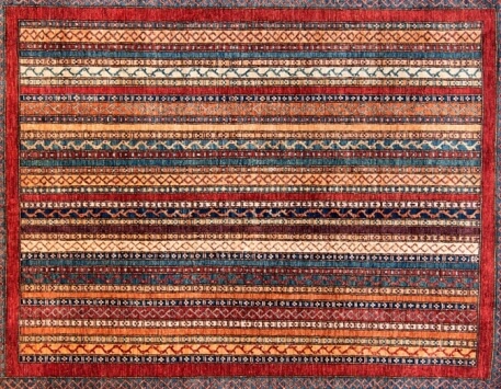 שטיח ג'יג'ים אפגני מסגרת אדומה