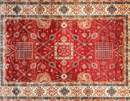 שטיח סראפי אפגני מדליונים מרובעים