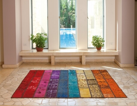 שטיח טלאים בצבעי הקשת