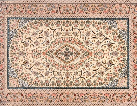 שטיח אספהן פרסי על בסיס משי