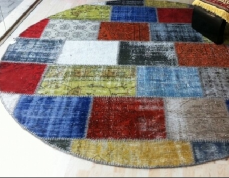 שטיח טלאים צבעוני עגול
