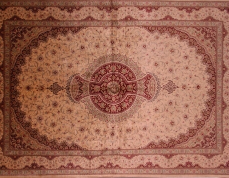 שטיח קום פרסי חום אדום